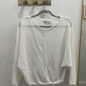 Zara Cream Textured Top